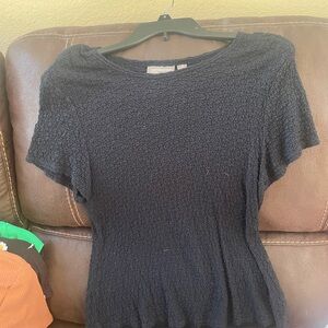 Women's Black Textured Top
